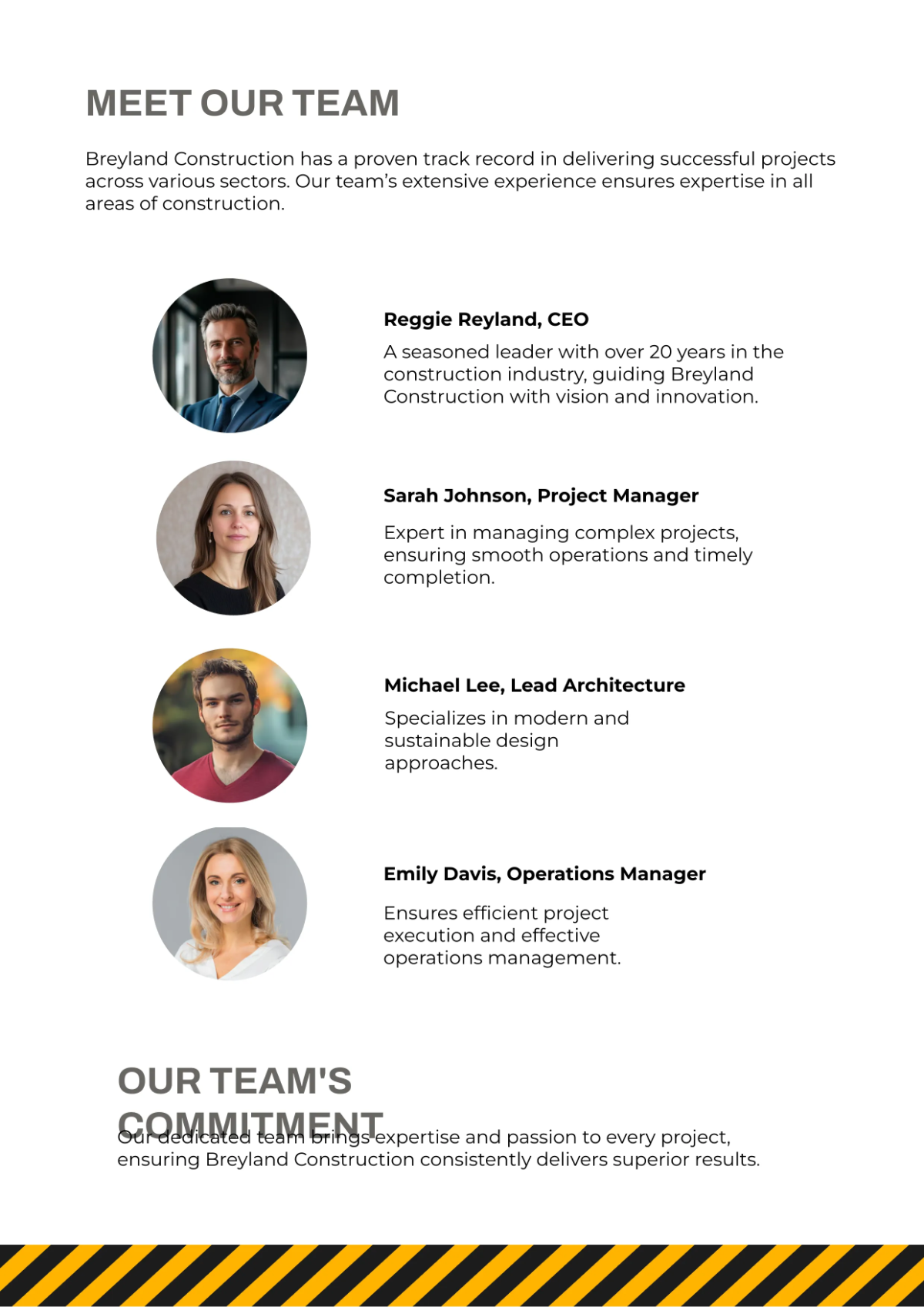 Free Contractor Business Profile Template to Edit Online