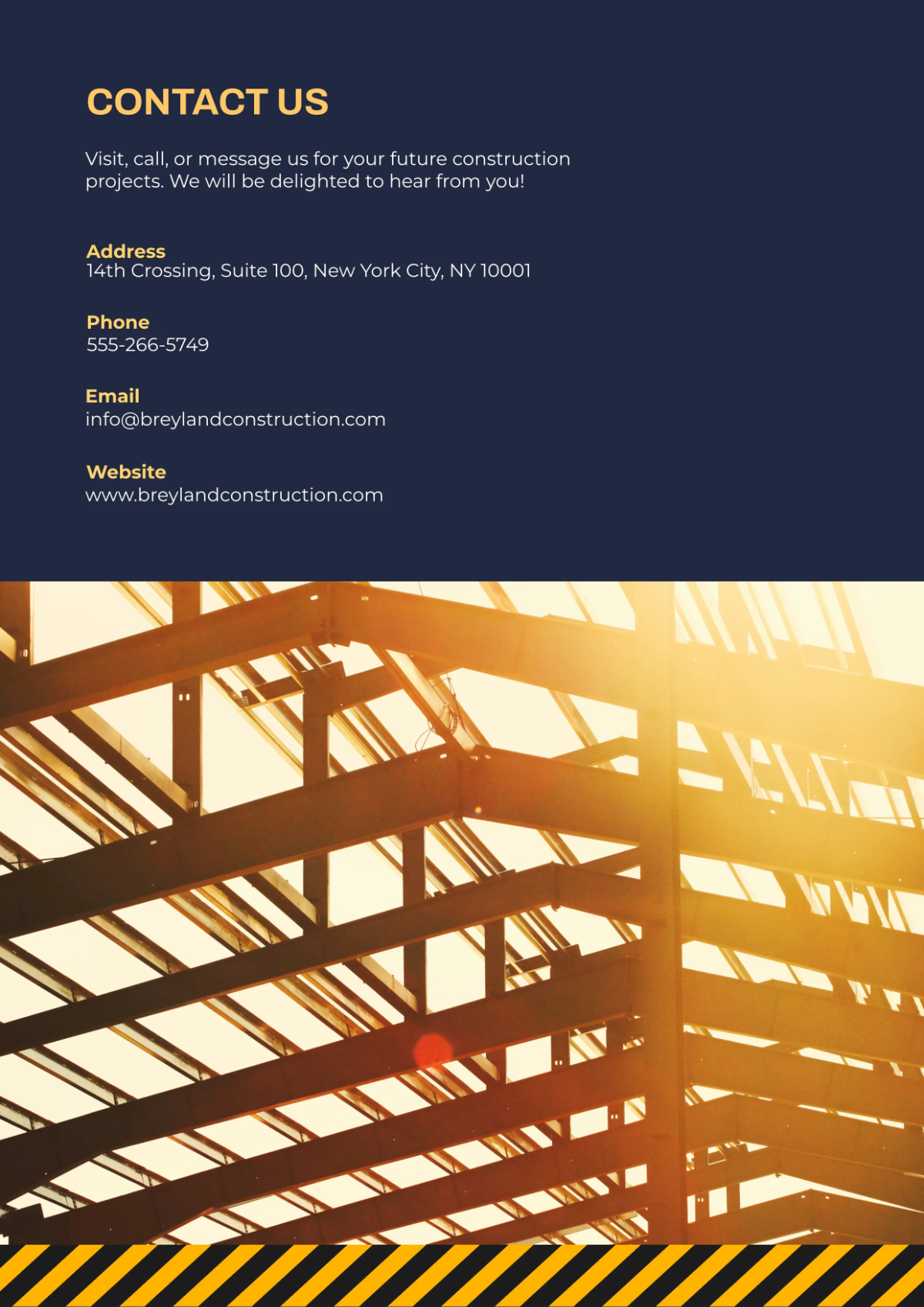 Free Contractor Business Profile Template to Edit Online