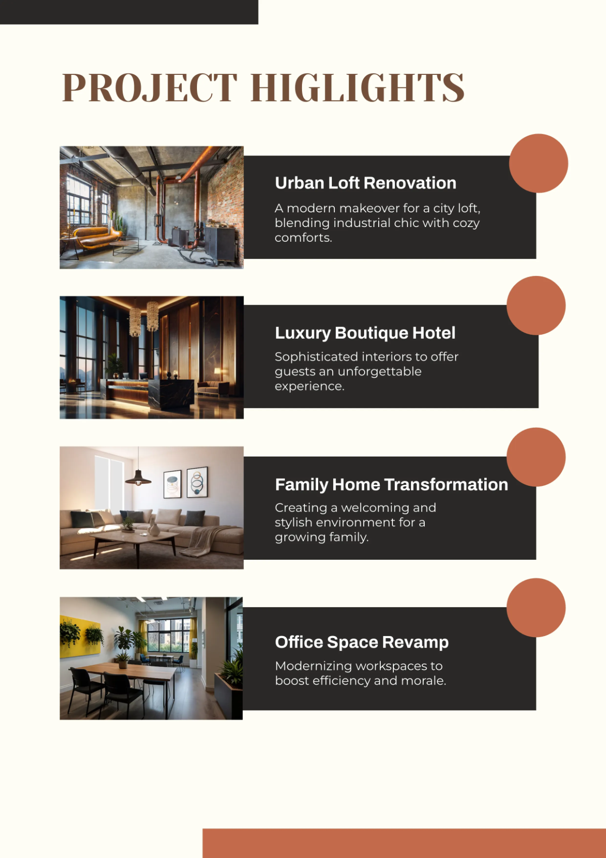 Free Interior Designer Business Profile Template to Edit Online