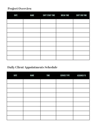 Free Beauty Salon Planner Template to Edit Online