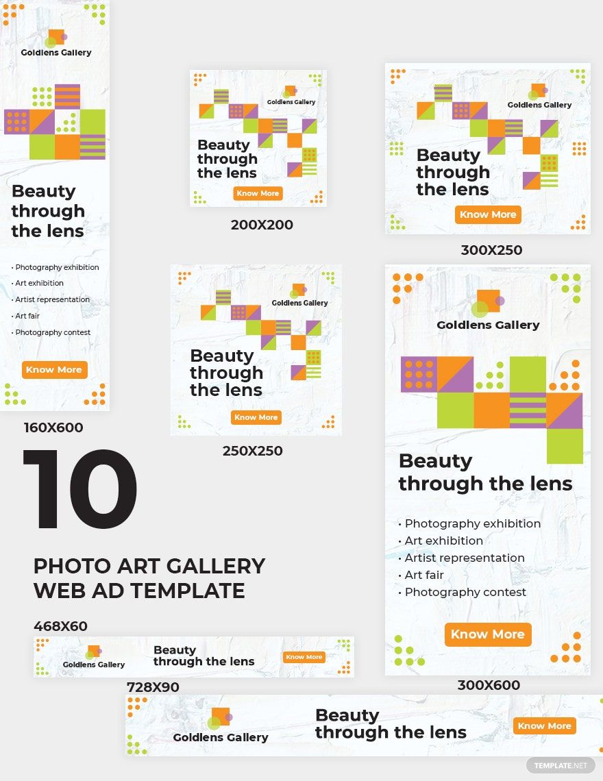 Photo Art Gallery Web Ads Template in PSD