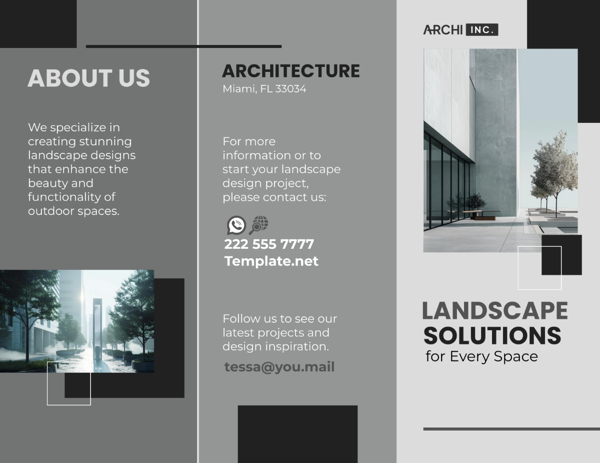 Architecture Clean Landscape Brochure Template - Edit Online & Download