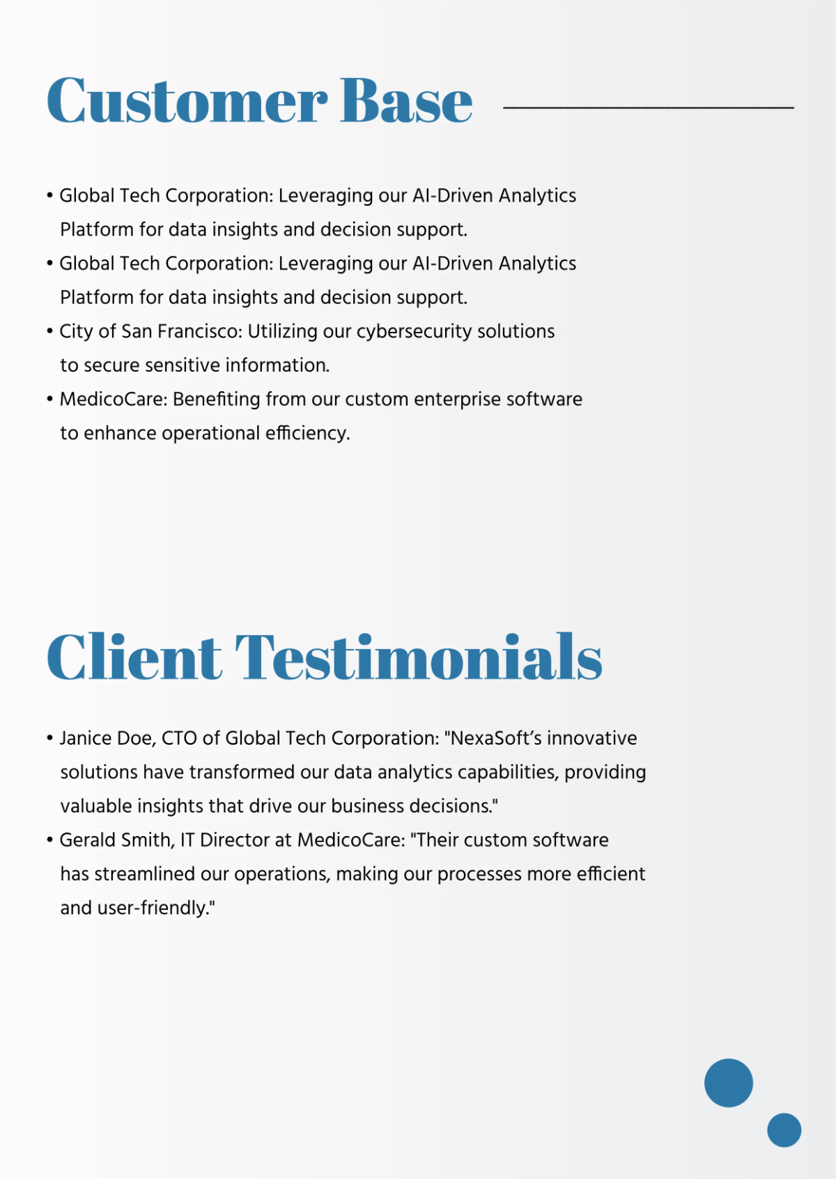 Free Customer Business Profile Template to Edit Online