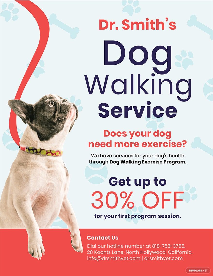 Dog Walking Service Flyer Template