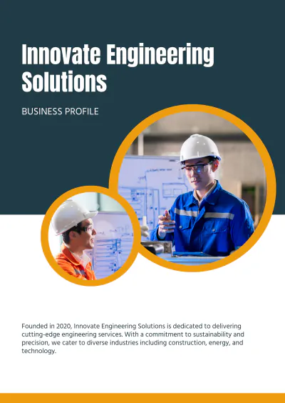 Free Engineering Company Business Profile Template to Edit Online