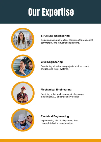 Free Engineering Company Business Profile Template to Edit Online