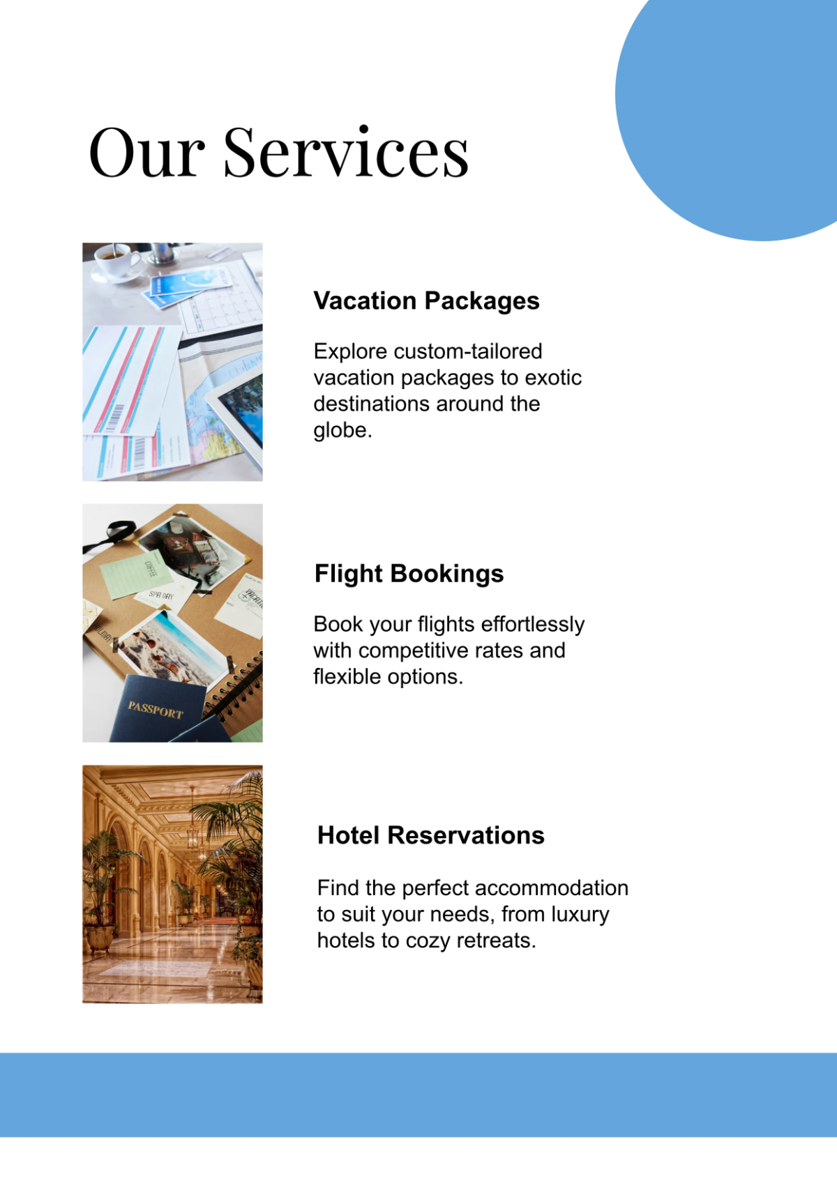 Free Travel Agency Business Profile Template to Edit Online