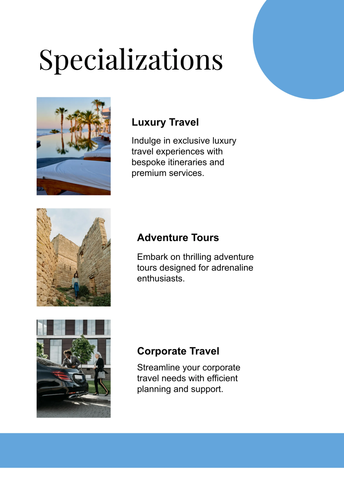Free Travel Agency Business Profile Template to Edit Online