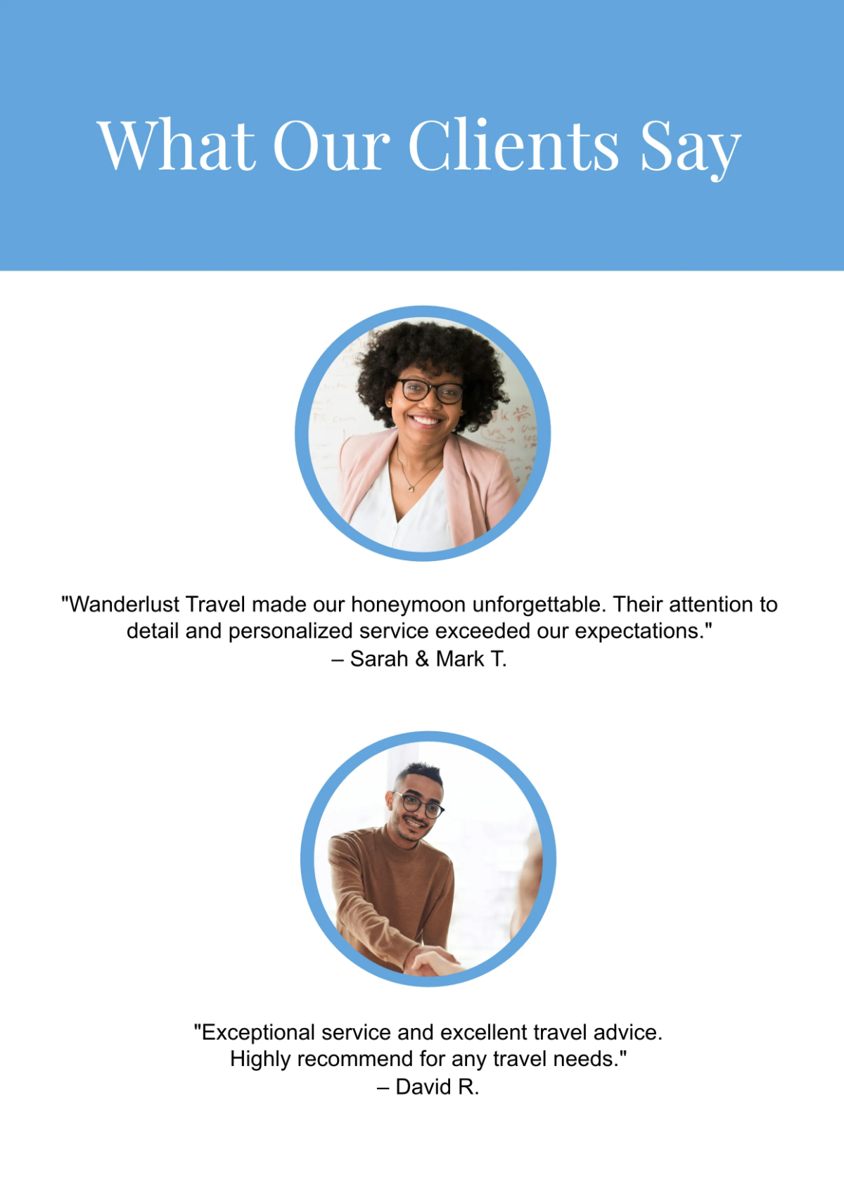 Free Travel Agency Business Profile Template to Edit Online