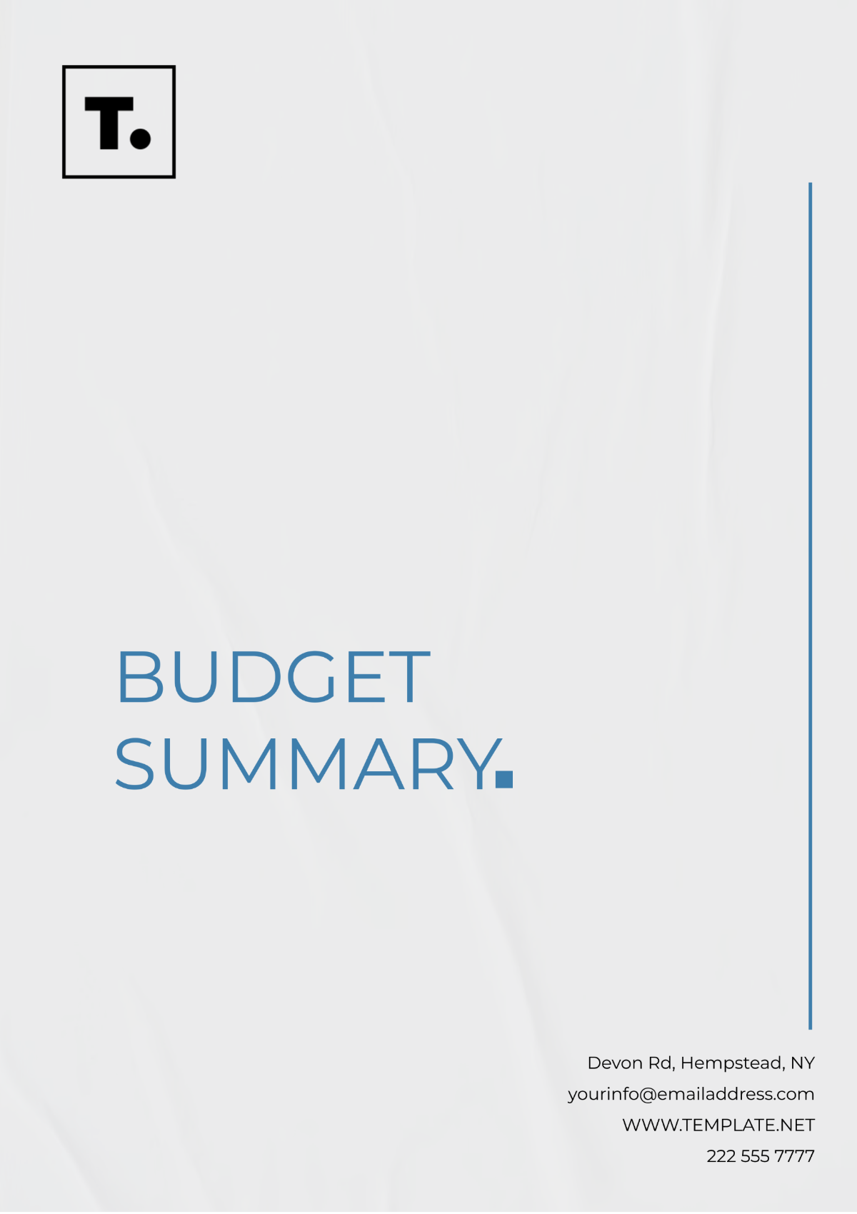 Budget Summary Template - Edit Online & Download