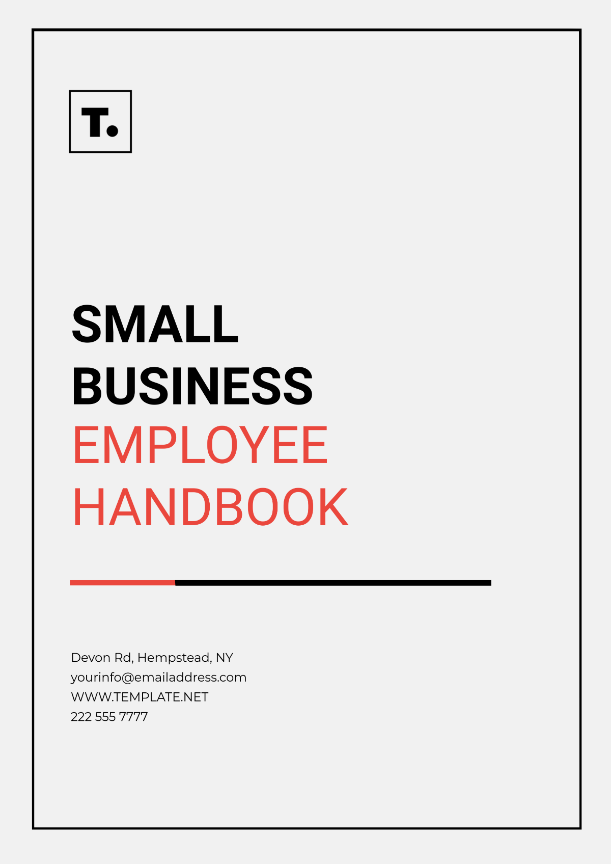 Small Business Employee Handbook Template - Edit Online & Download