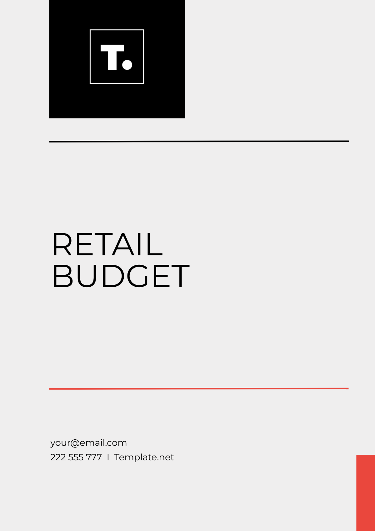 Retail Budget Template - Edit Online & Download