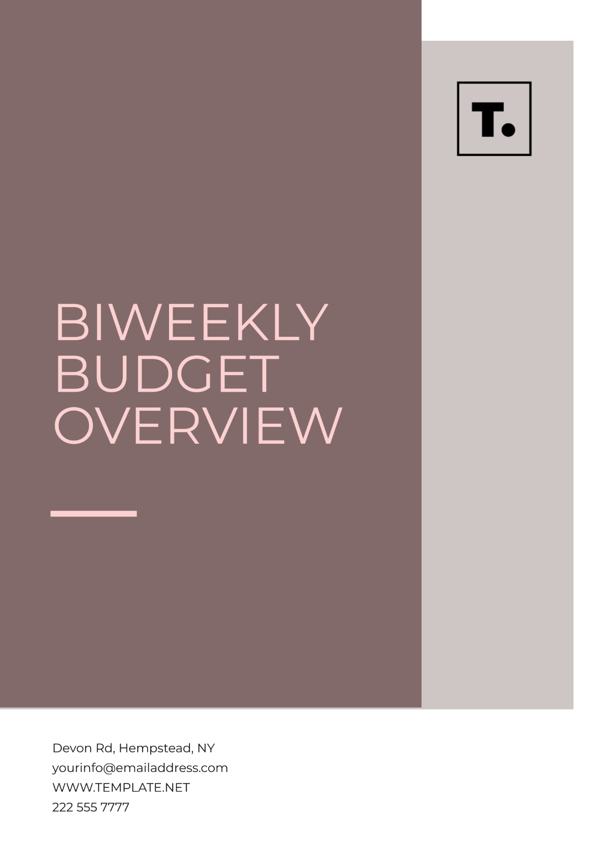 Biweekly Budget Overview Template - Edit Online & Download