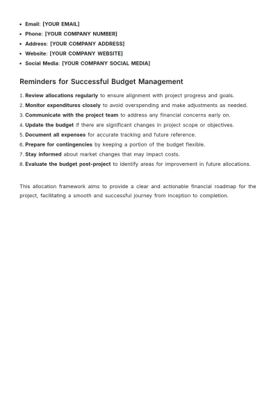 Free Budget Allocation Template to Edit Online