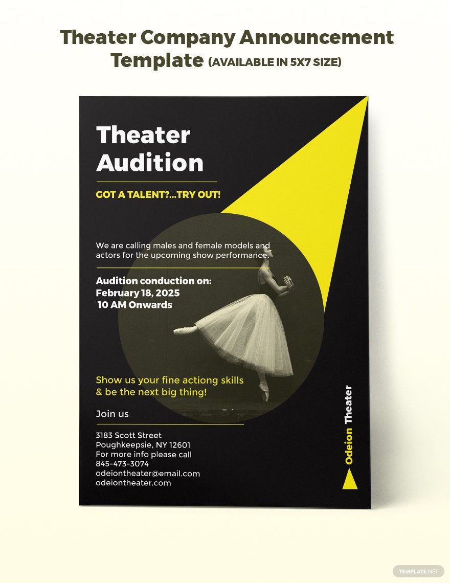 Theater Company Announcement Template