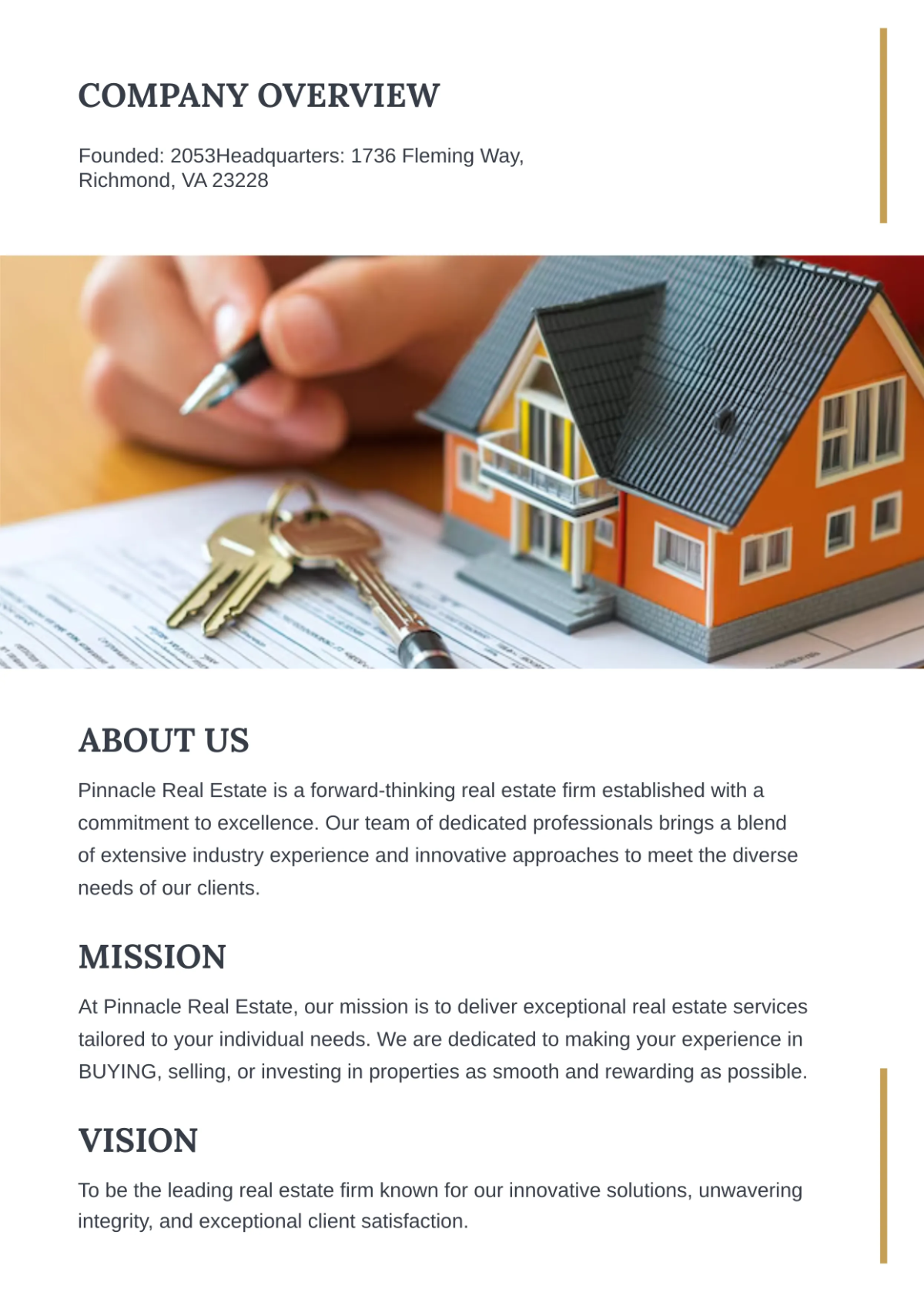 Free Real Estate Business Profile Template to Edit Online