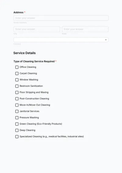 Free Commercial Cleaning Estimate Form Template to Edit Online