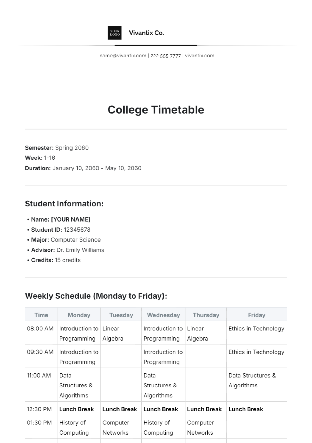 Free GCSE Revision Timetable Template - Edit Online & Download ...