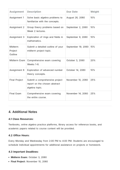 Free Class Planner Template to Edit Online