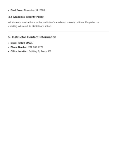 Free Class Planner Template to Edit Online