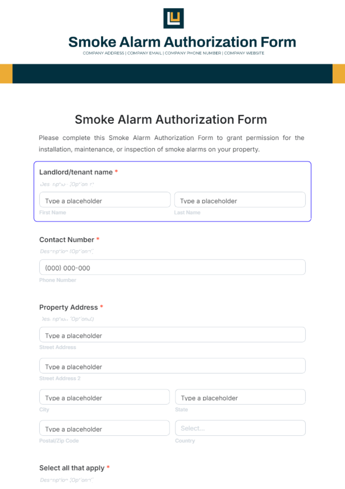 Smoke Alarm Authorization Form Template - Edit Online & Download