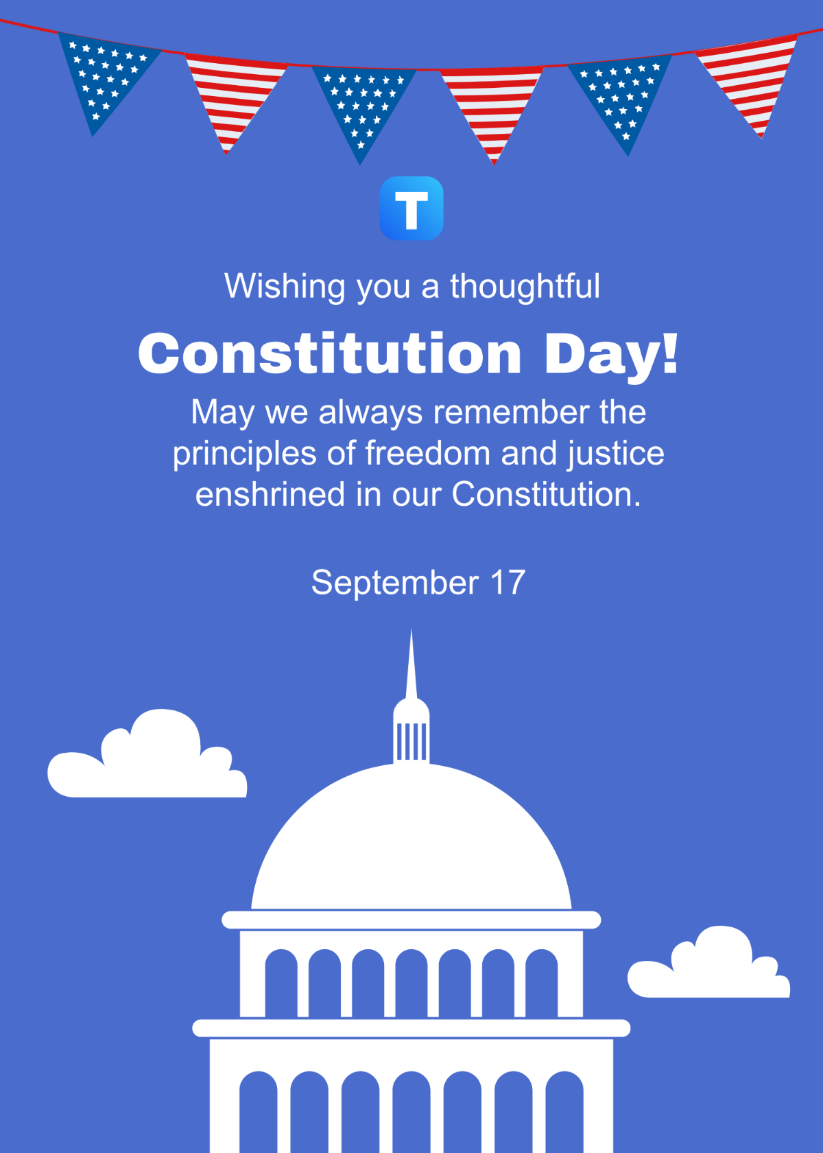 Constitution Day Greeting Card Template - Edit Online & Download