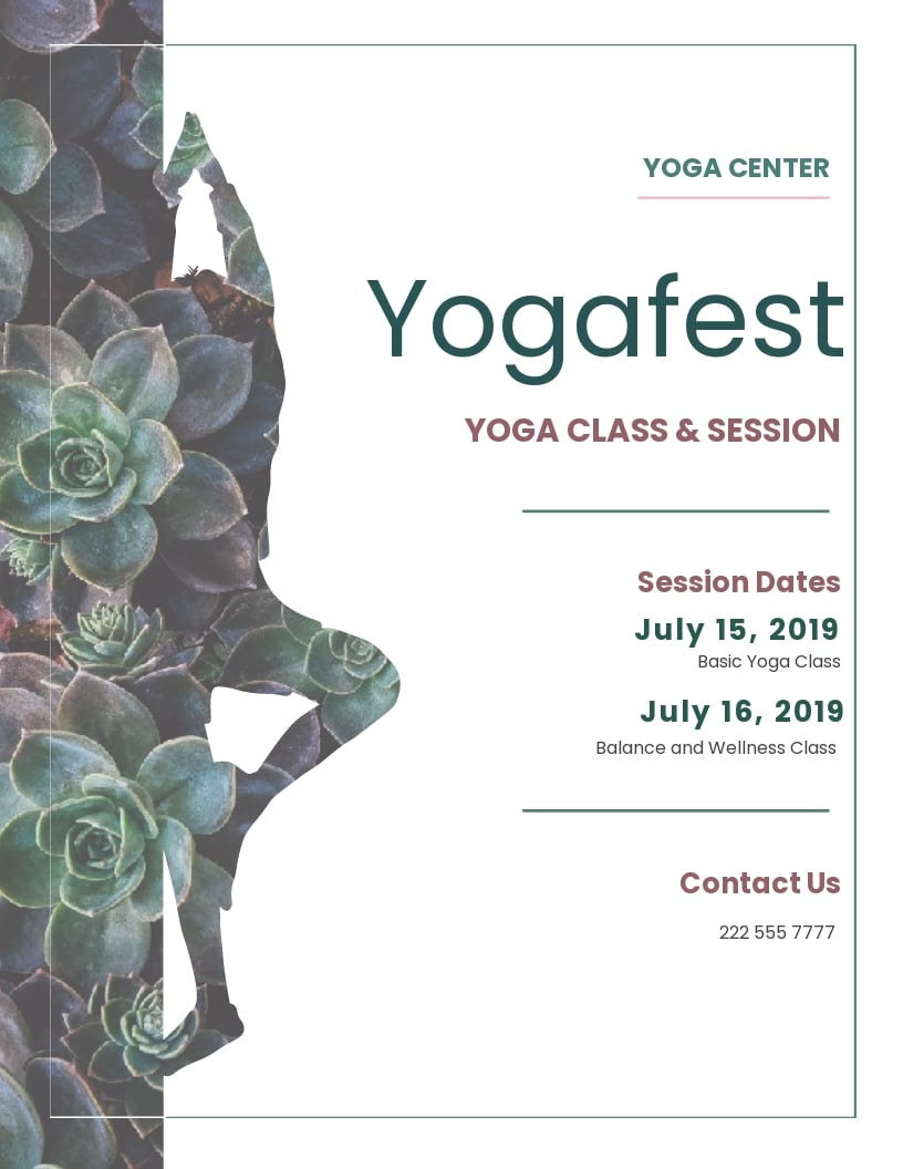 Yoga Flyer Template - Illustrator, Word, Apple Pages, PSD For Sample Flyer Templates Word