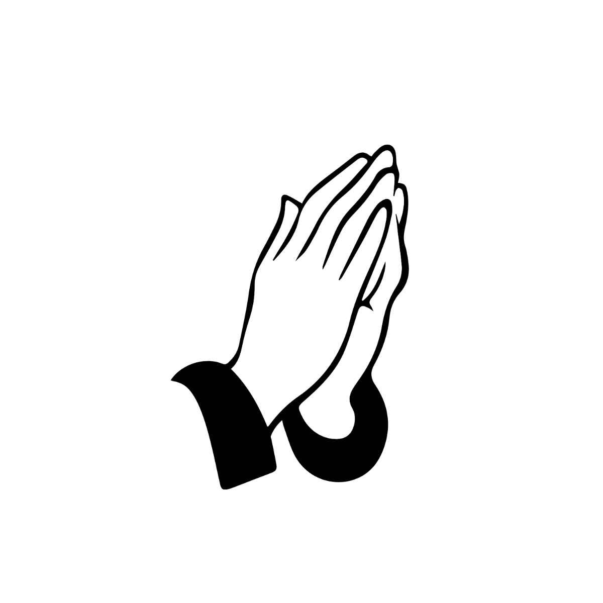 Black & White Praying Clipart