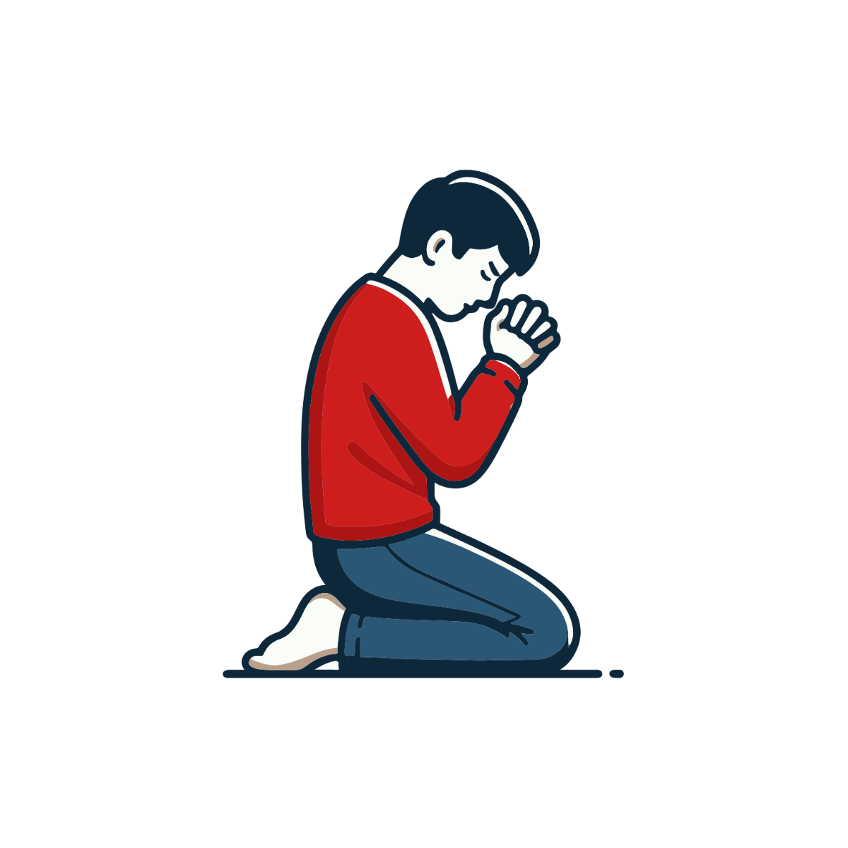 Praying Kneeling Clipart