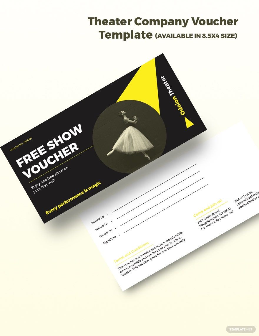 Theater Company Voucher Template in Word, Illustrator, PSD, Publisher, InDesign