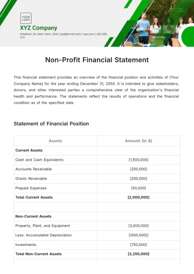 Free Non-Profit Financial Statement Template to Edit Online