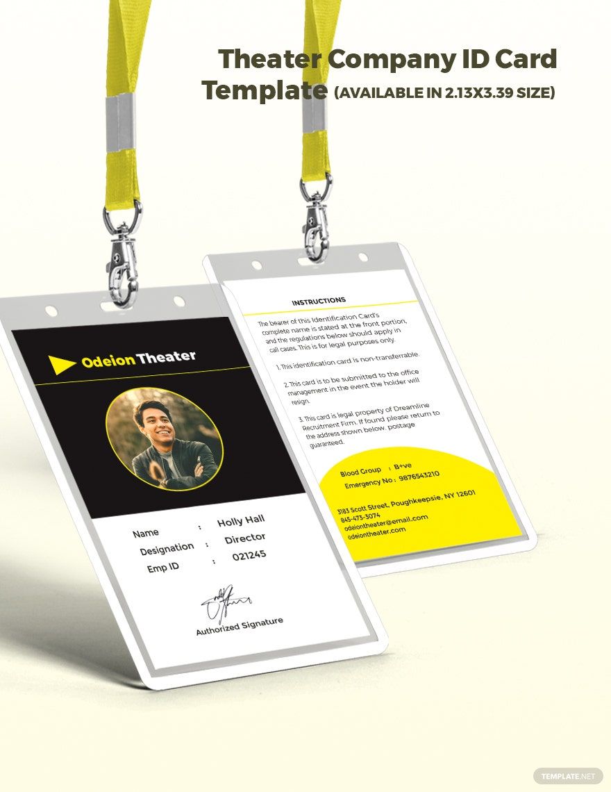Theater Company ID Card Template