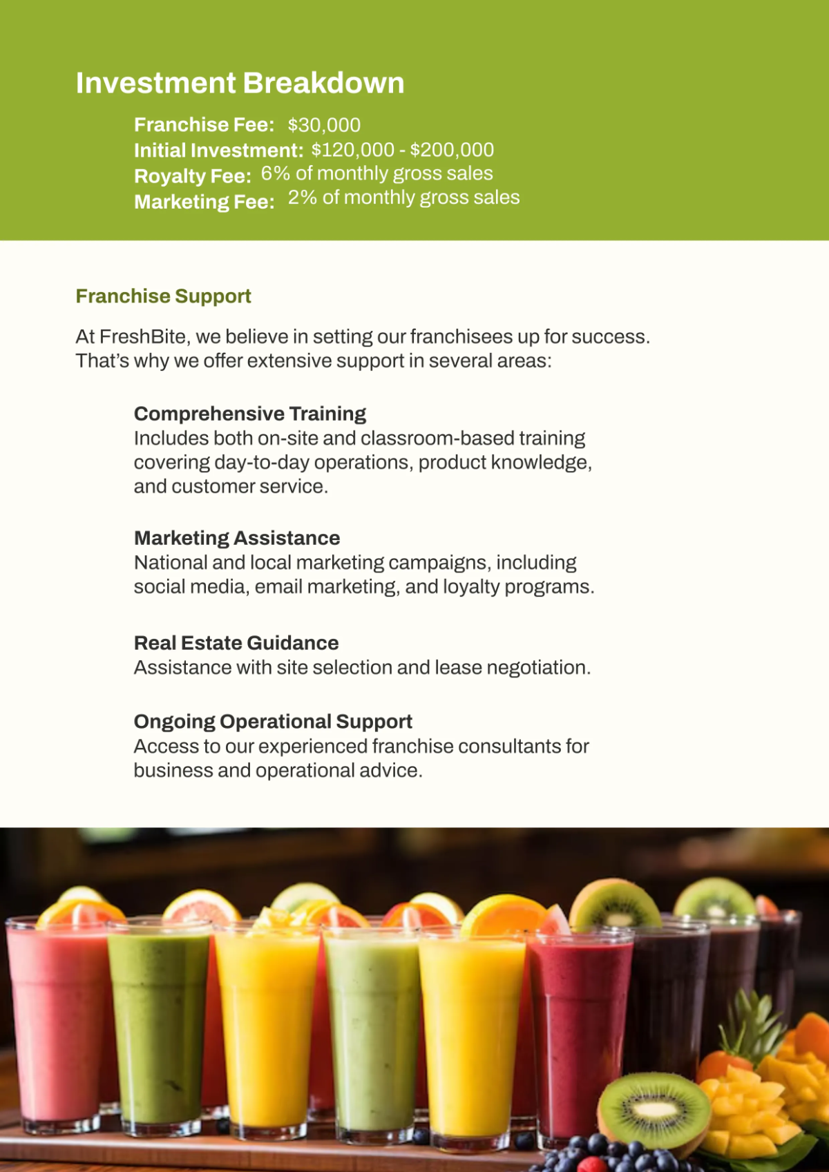 Free Franchise Business Profile Template to Edit Online