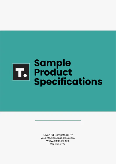 Free Sample Product Specifications Template to Edit Online