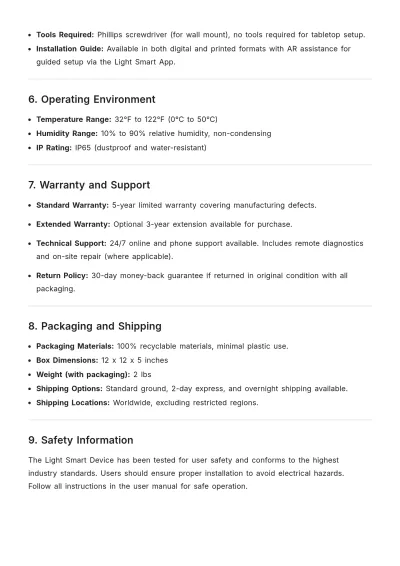 Free Sample Product Specifications Template to Edit Online