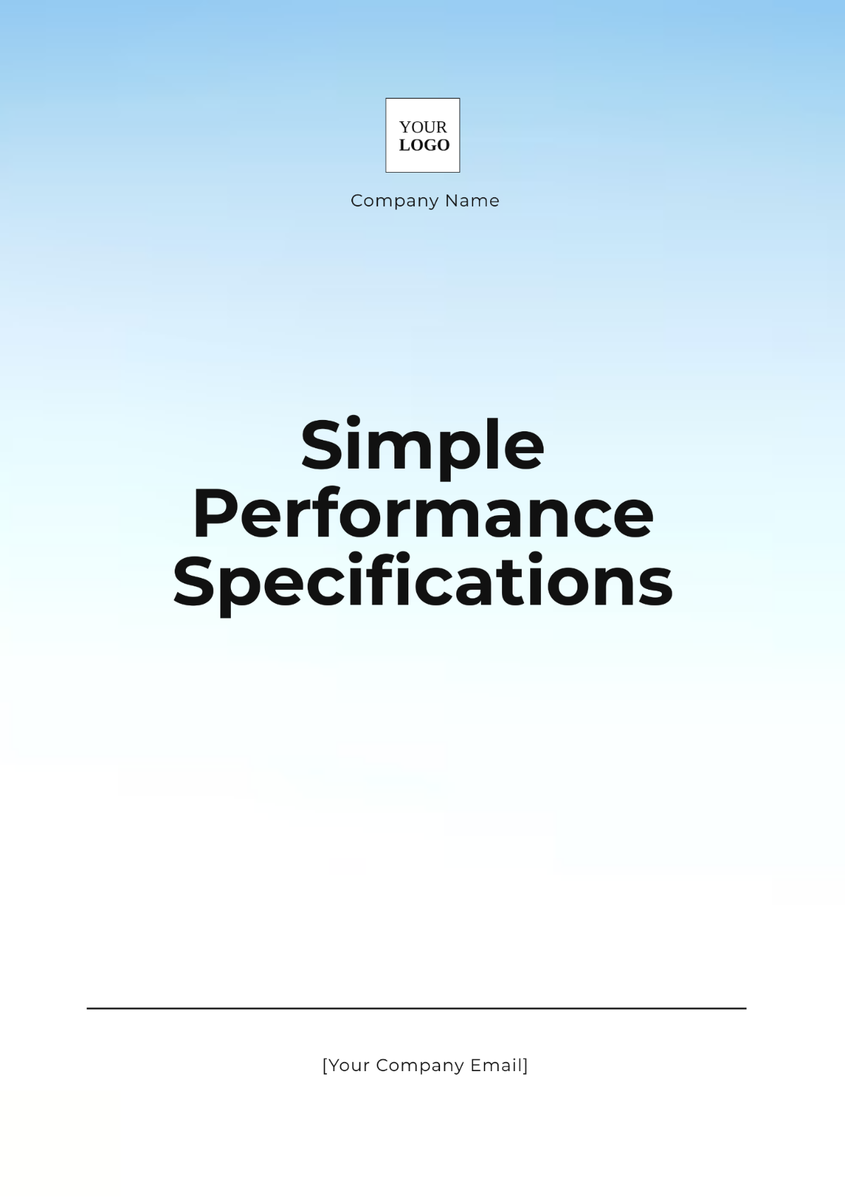 Simple Performance Specifications Template