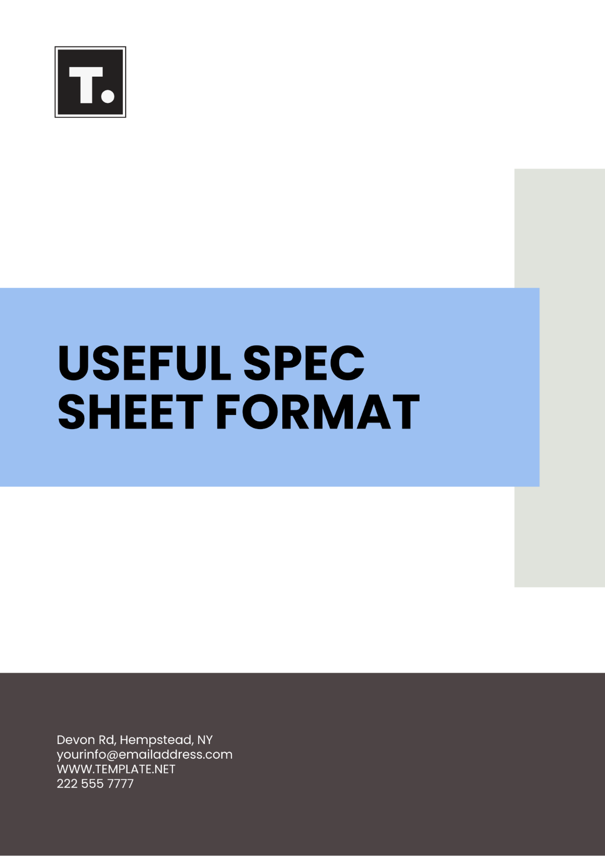 Useful Spec Sheet Format Template - Edit Online & Download