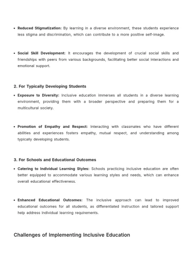 Free Expository Essay on Inclusive Education Template to Edit Online