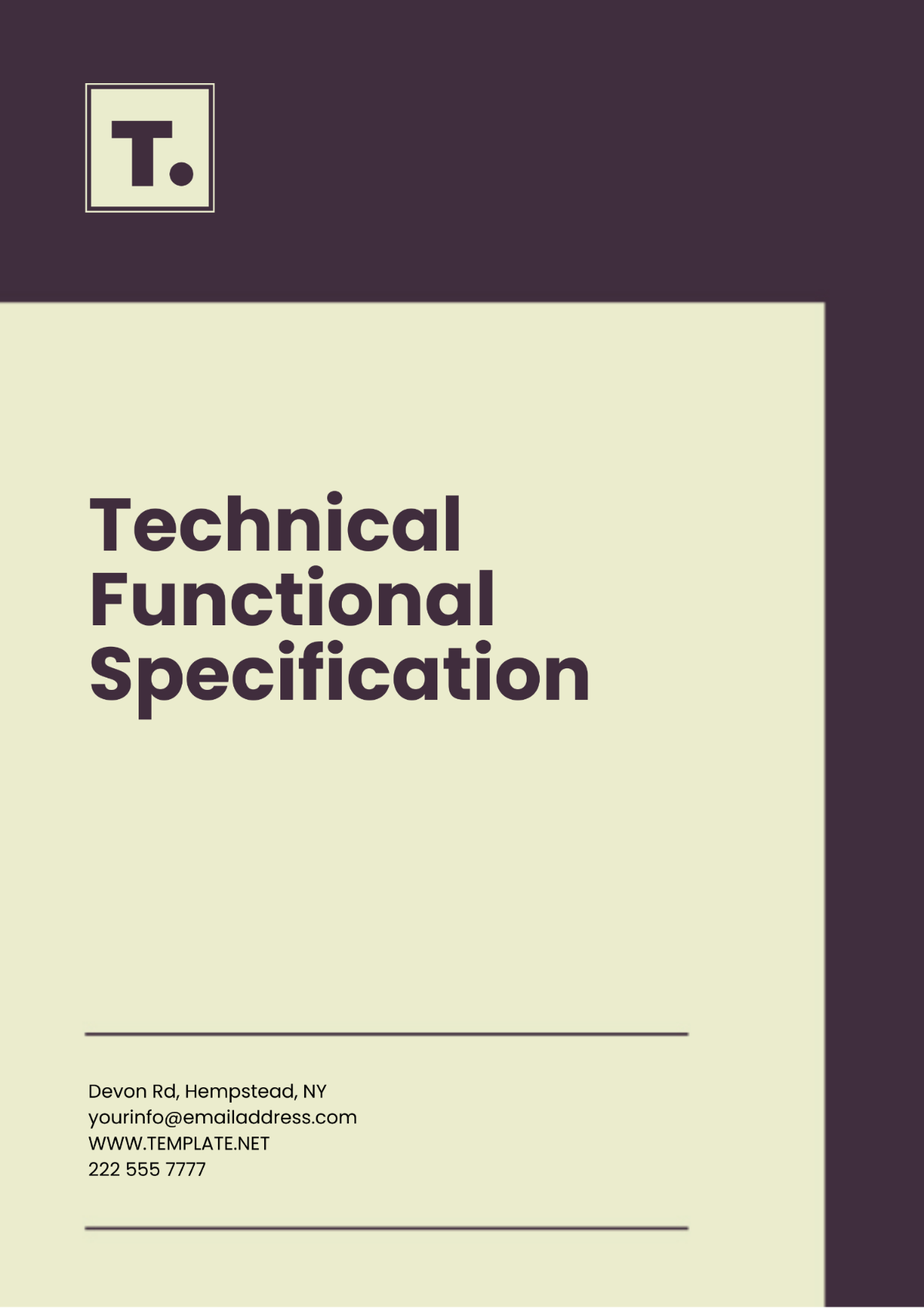 Technical Functional Specification Template - Edit Online & Download