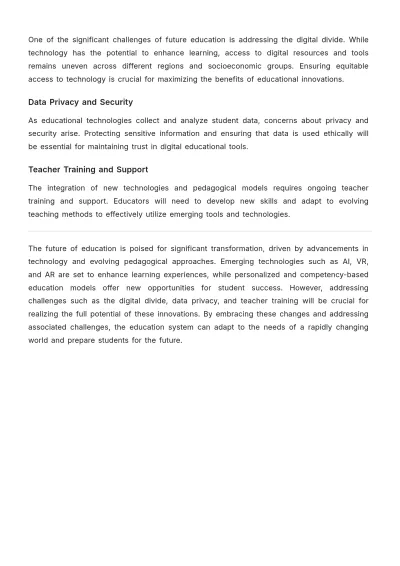 Free Expository Essay on Future of Education Template to Edit Online