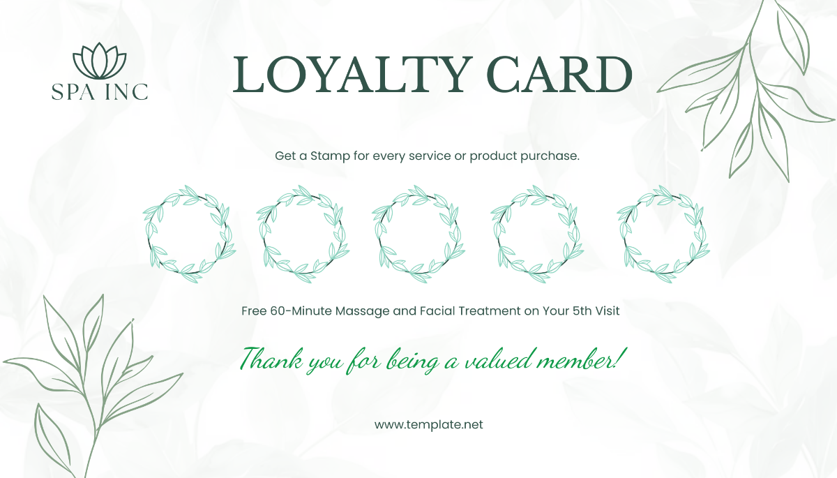 Spa Loyalty Program Template - Edit Online & Download