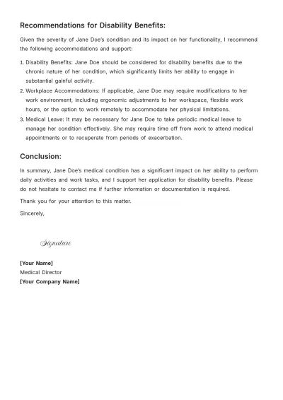 Free Medical Recommendation Letter Template to Edit Online