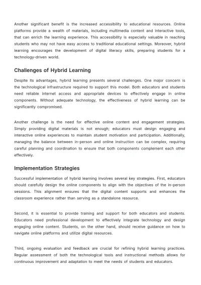 Free Expository Essay on Hybrid Learning Template to Edit Online