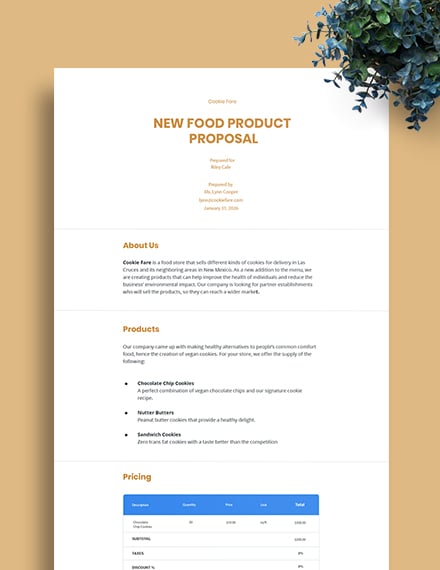 Food Business Proposal Template