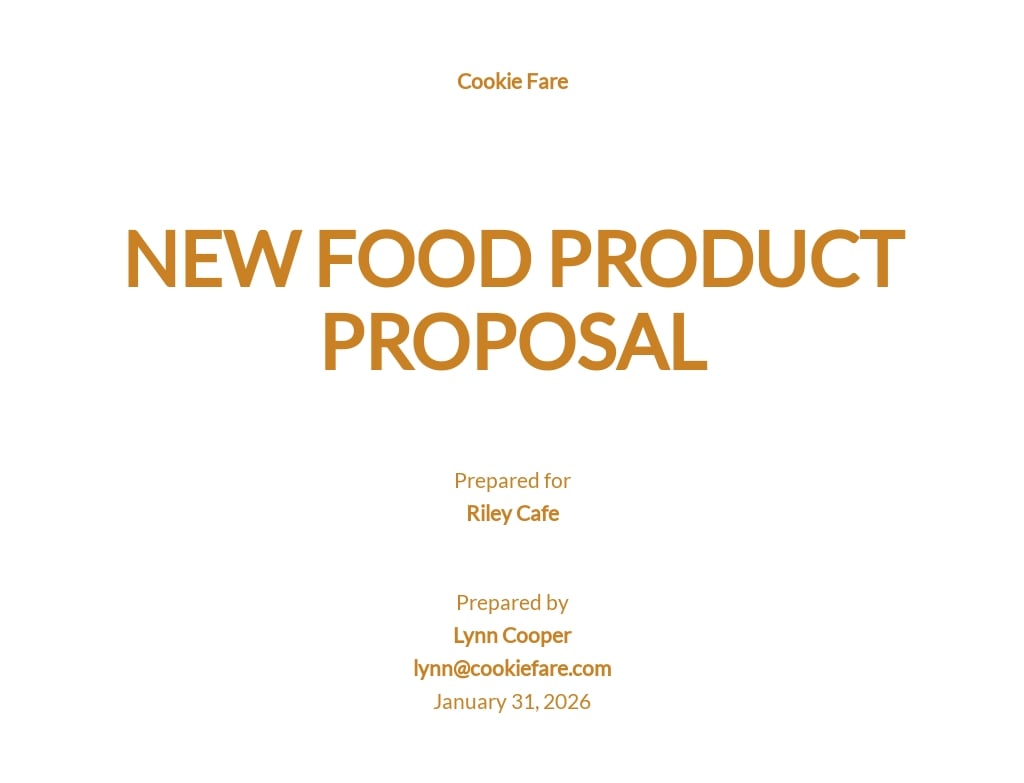 food business proposal template word