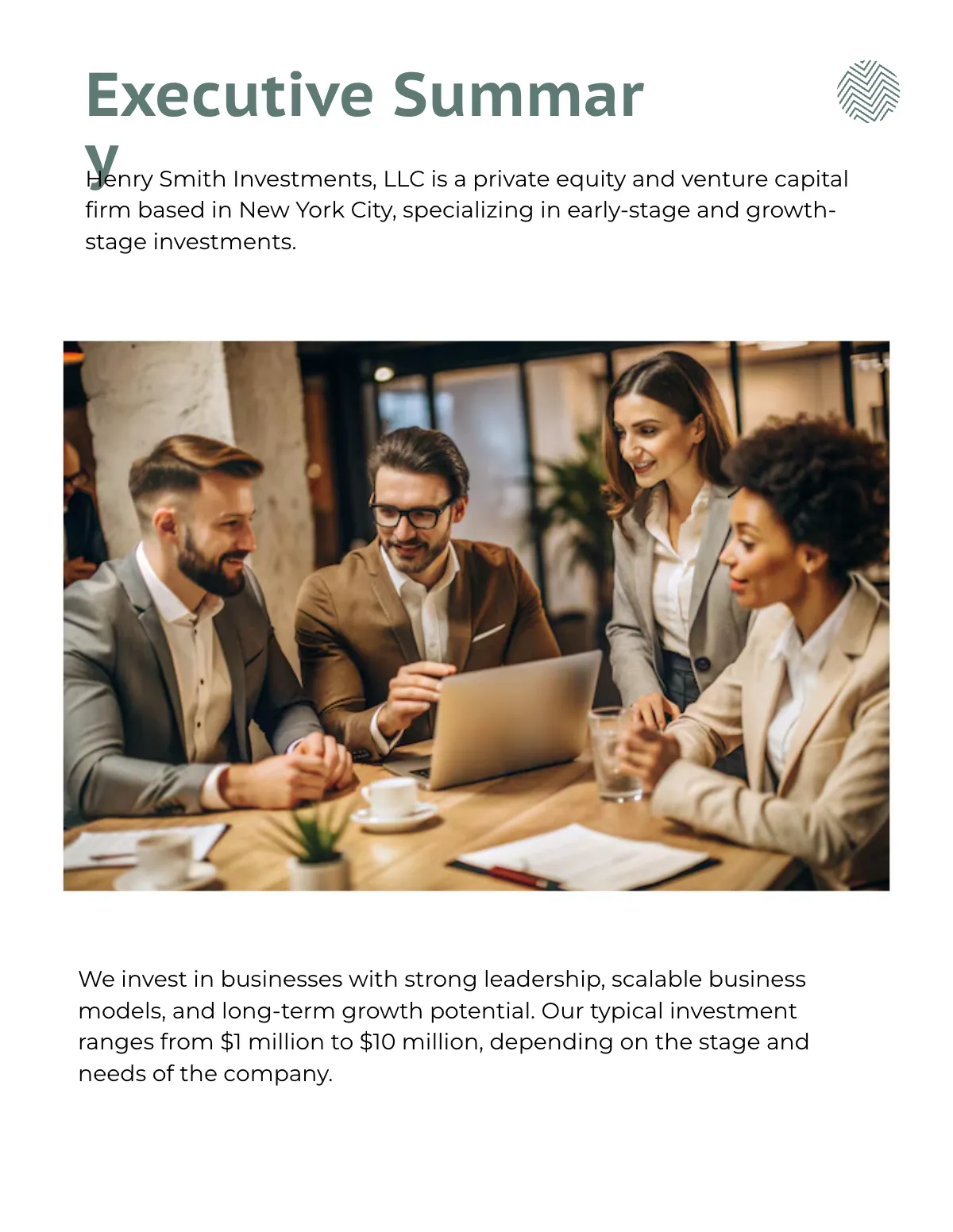 Free Investor Business Profile Template to Edit Online