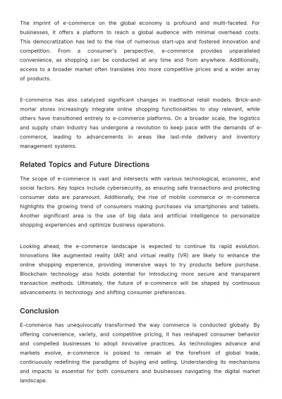 Free Expository Essay on E-Commerce Template to Edit Online