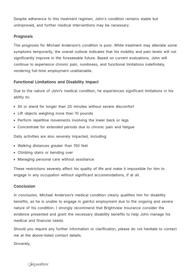 Free Medical Condition Letter Template to Edit Online