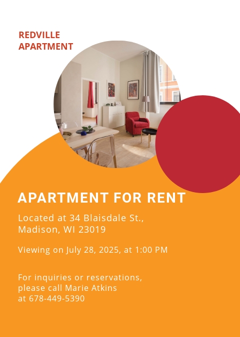 Apartment Rental Invitation Template - Illustrator, InDesign, Word