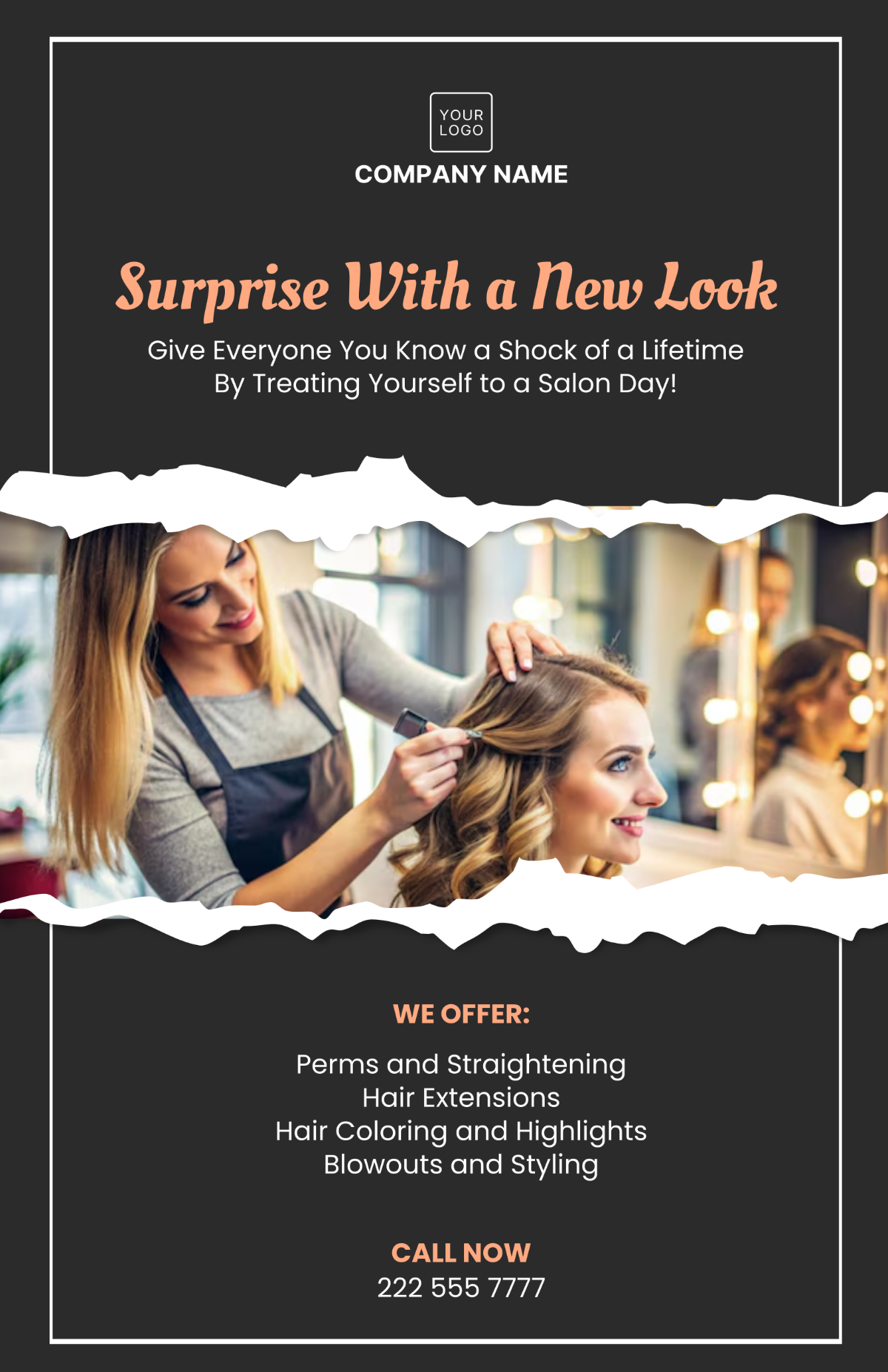 Hair Salon Poster Template - Edit Online & Download